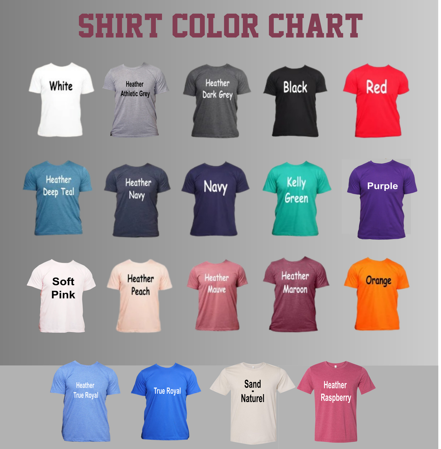 a group of t - shirts with different colors on them
